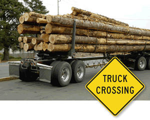 Truck crossing signs
