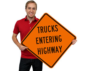 Truck entering signs