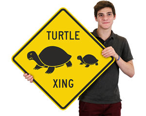 TORTOISE CROSSING Turtle Funny Novelty Xing Sign 