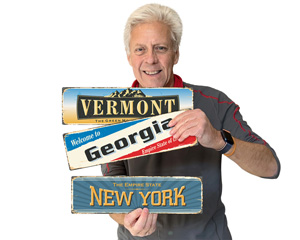 US state vintage signs