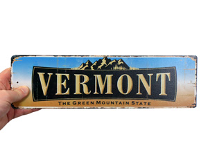 Vermont state vintage street sign