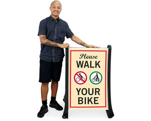 Walk your bike sidewalk sign