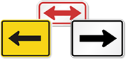 Supplemental Left Right Arrow Signs