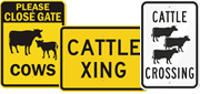 Cattle Crossing Signs