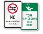 Custom School Playground Rules Signs