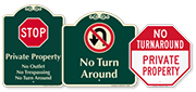 Designer No U Turn Signs