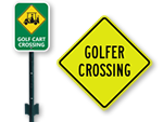 Golf Cart Crossing Signs