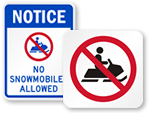 No Snowmobiles Signs