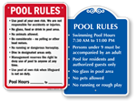 Pool Rules Signs