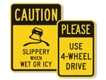 Slippery Road Signs