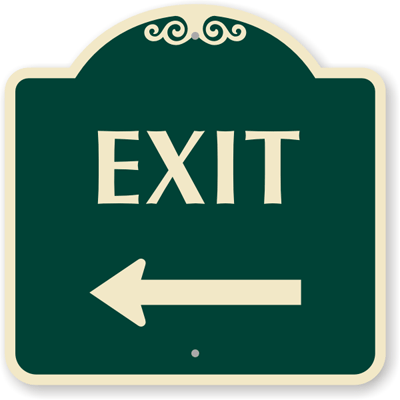 Exit with Left Arrow Sign , SKU: K-8660-L