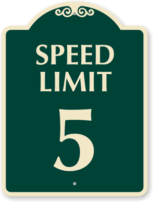 DIGI 5 MPH Speed Limit Sign – Yellow Aluminum, Indoor/Outdoor, UV-Proof, 8x12 Inches