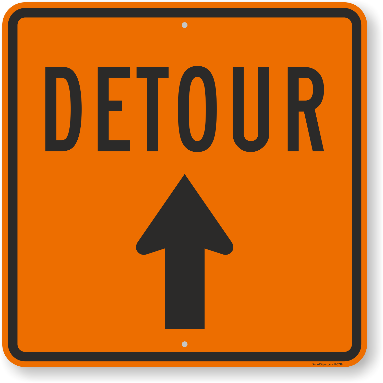 Detour Sign With Arrow Sku K 6719