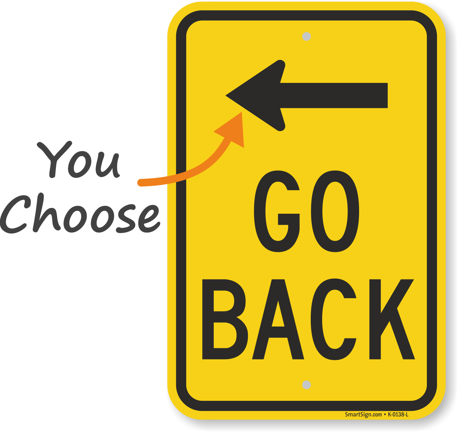 Go Back Left Arrow Sign | Quick delivery| Best Prices, SKU ...