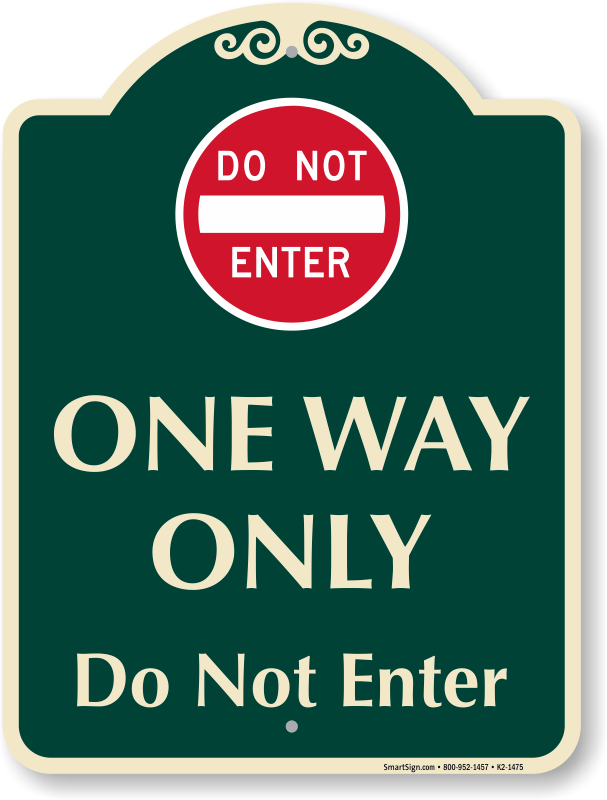 Designer One Way Signs | In Stock