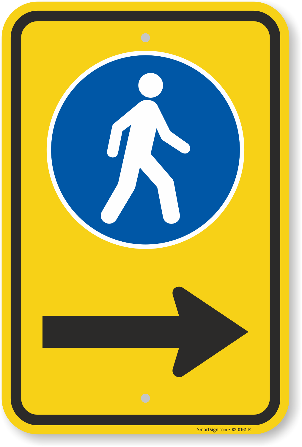 Pedestrians right directional arrow Safety sign 