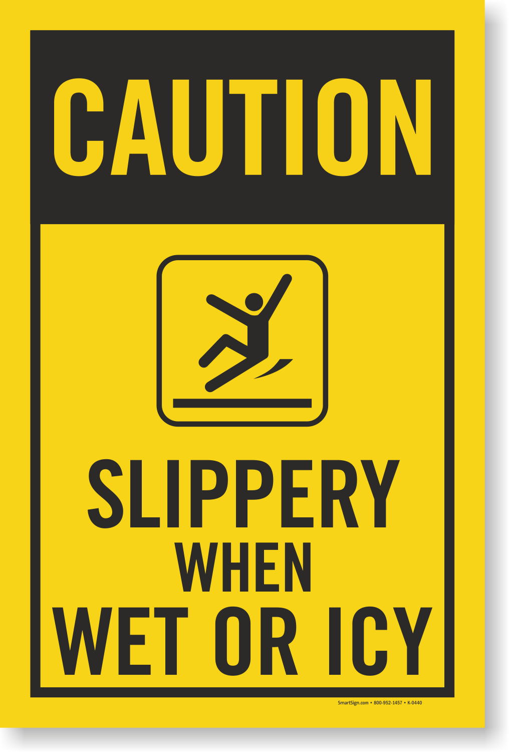 Slippery When Wet Or Icy Sign - Slides In A-Frame Sign Kit, SKU - K-0440