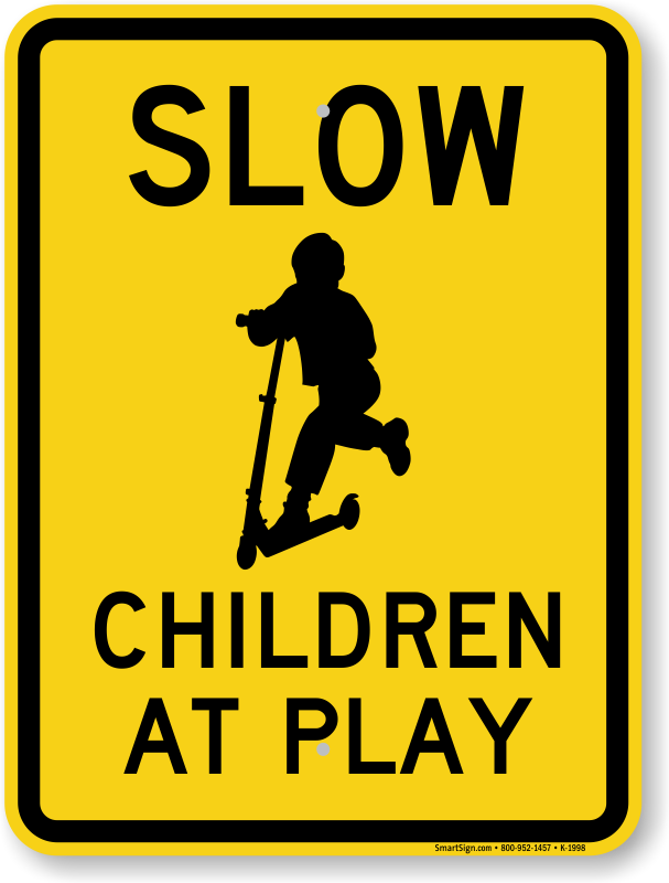 PL-40 Children Playing Sign Road Safety. Caution