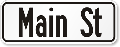 Custom White Street Signs - 9 in. High Signs