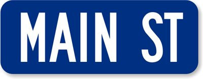 Custom Blue Street Signs - 9 in. High