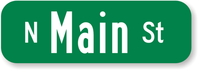 Green Street Signs without Border - 6 in.