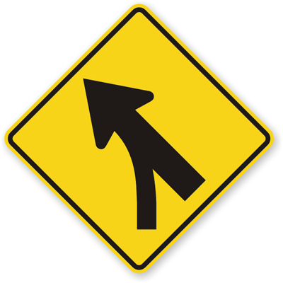 Entering Roadway Merge Left Sign - W4-5L, SKU: X-W4-5L