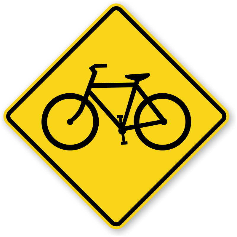 Bicycle Crossing Signs Fluorescent Diamond Grade