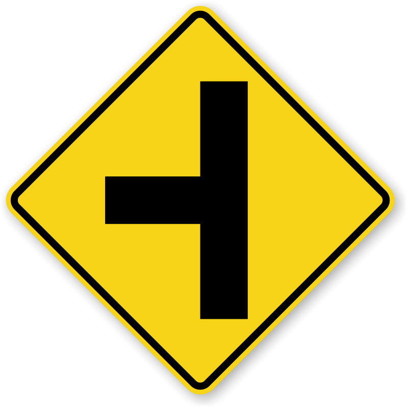 approach to intersection merging traffic sign meaning