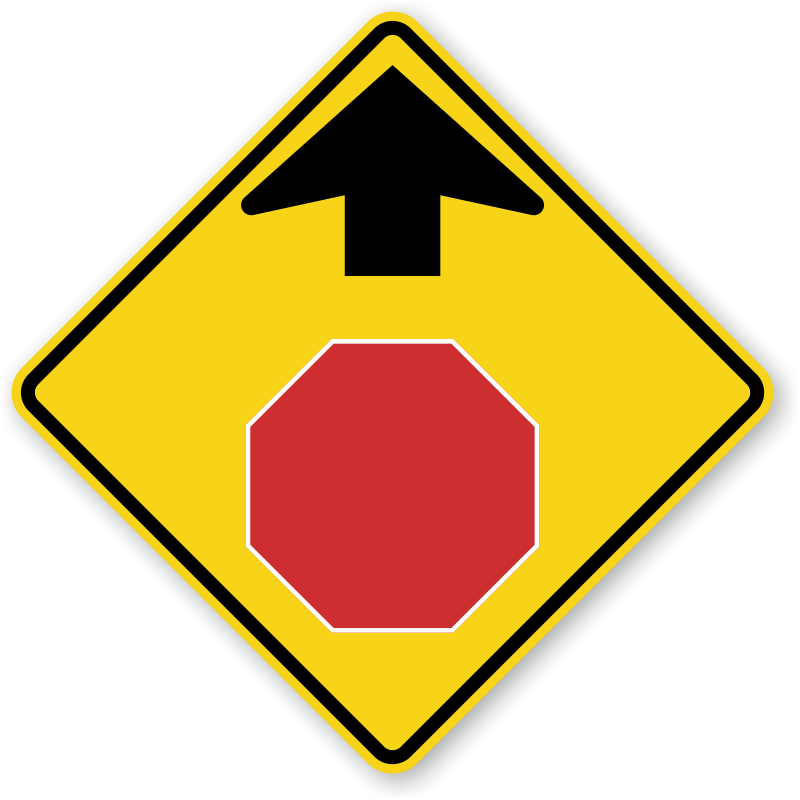 Stop Ahead Symbol Sign - W3-1, SKU: X-W3-1