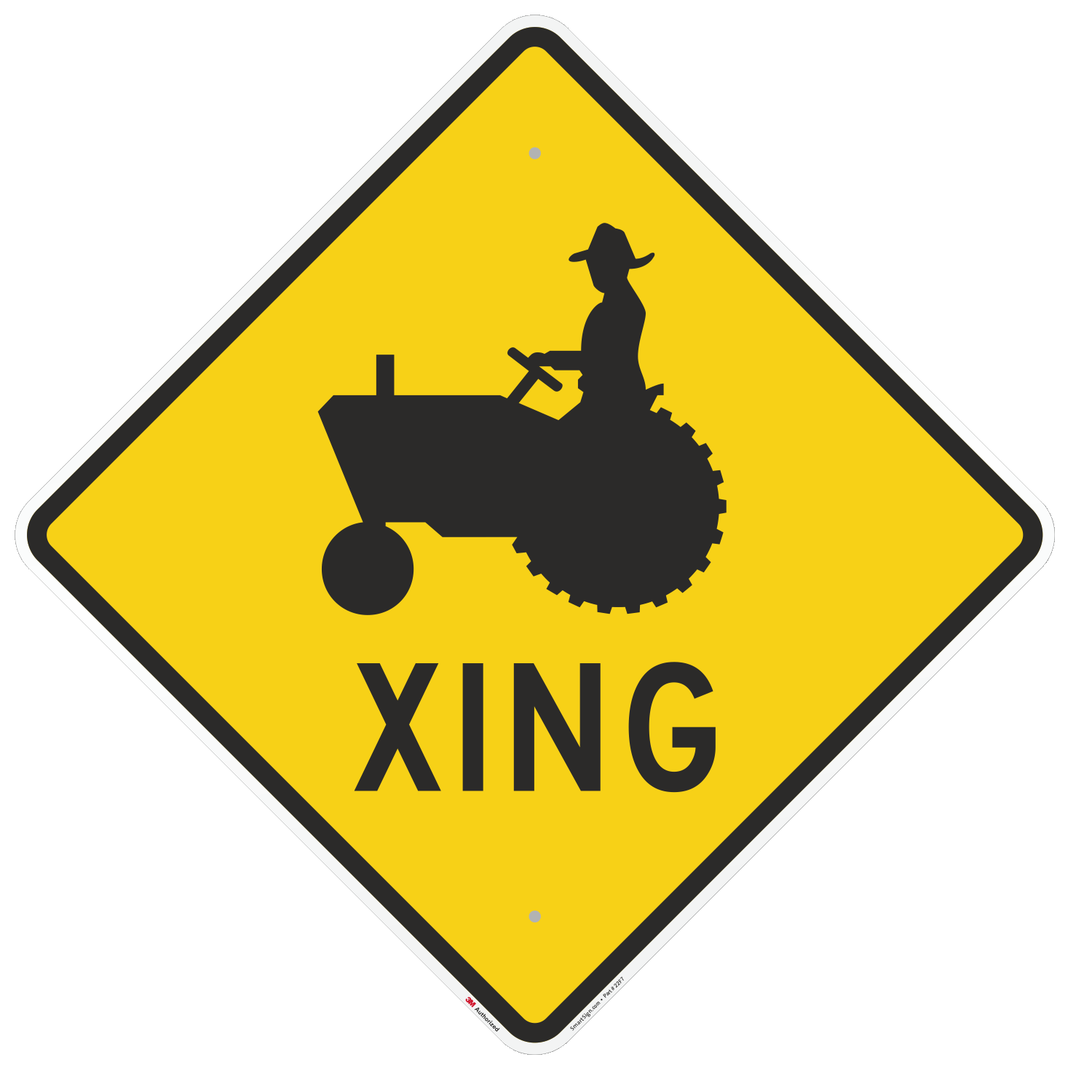 Xing With Tractor Graphic Sign , SKU: K-6218