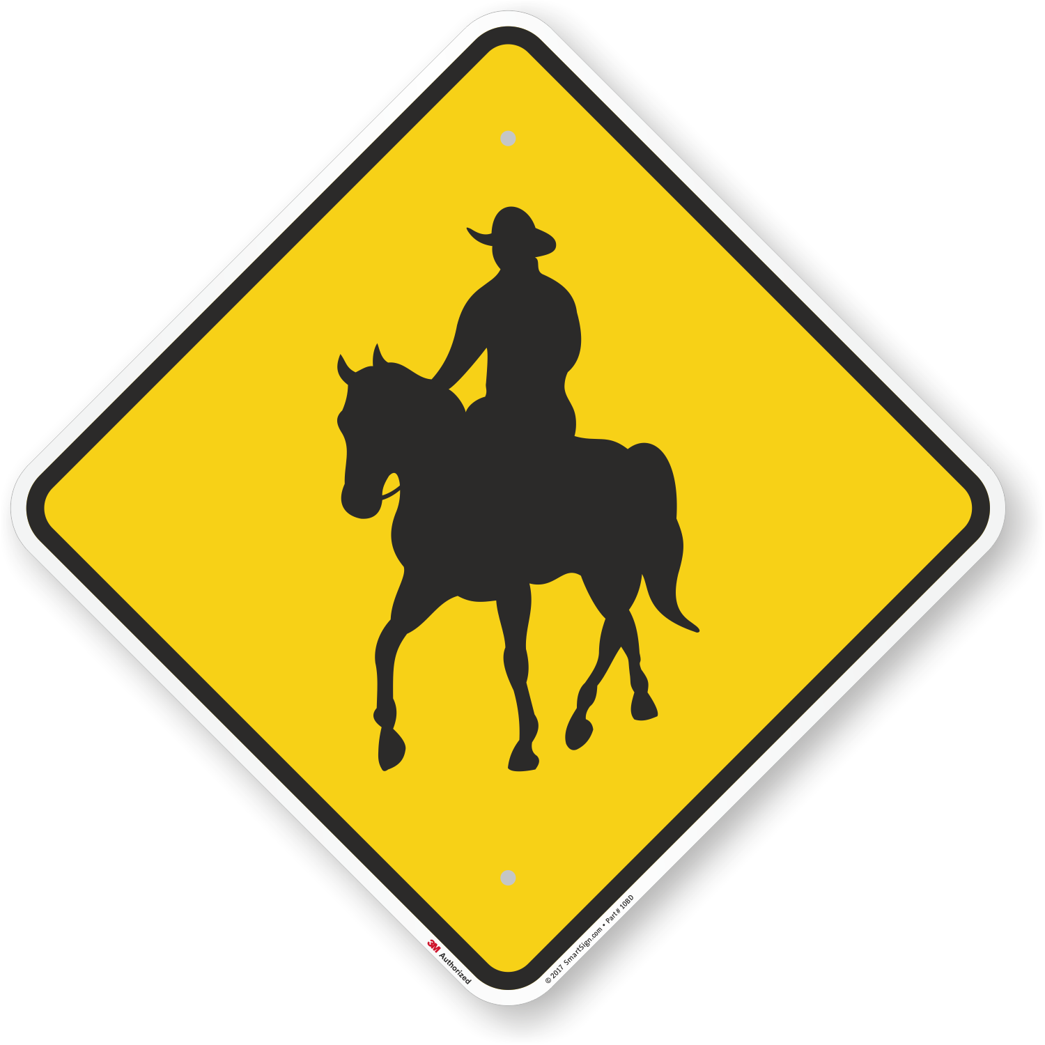 VARIOUS SIZES SIGN & STICKER OPTIONS CAUTION HORSE RIDER SIGN 