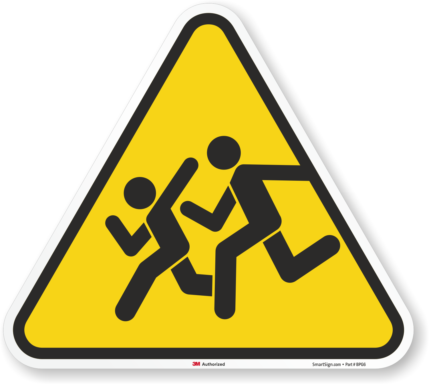 Pedestrians Children Crossing Sign Symbol - Triangle Shape, SKU: K