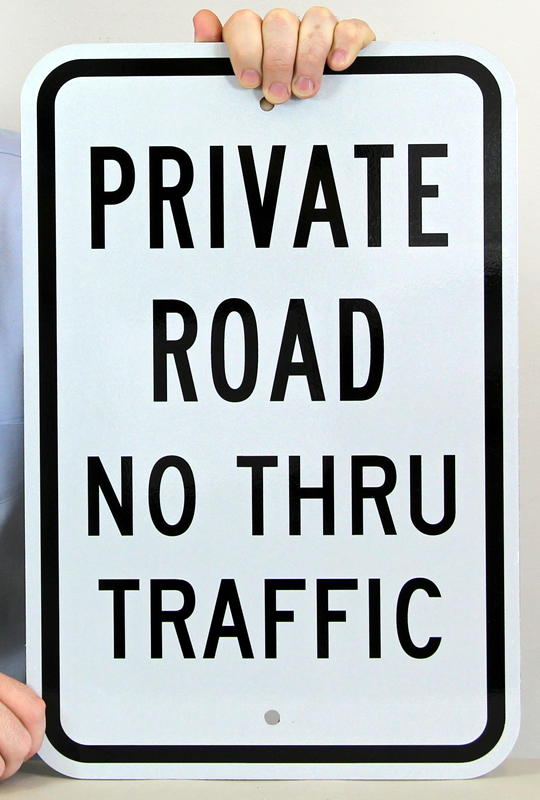 12"w x 18"h Private No Thru Street Parking Sign Metal Full Color 