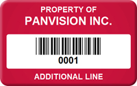 Asset Label, Property of Company Name with Barcode