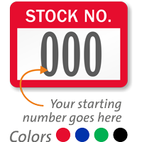 Stock No. Label Consecutive Numbering