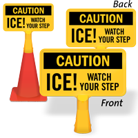 Ice Watch Your Step ConeBoss Sign