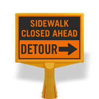 Sidewalk Closed Ahead Detour ConeBoss Sign 