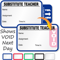 Tab Expiring Substitute Teacher Labels Book