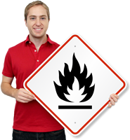 GHS Flammable Hazard ISO Sign