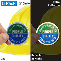 Safety Protects People Hard Hat Label