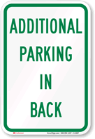 Additional Parking In Back Sign