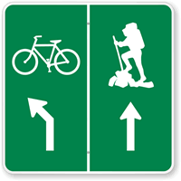 Trail Marker  Cycle & Hiker Symbol Sign