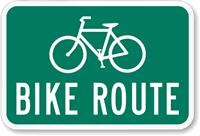 Bike Route With Graphic - Bike Route Sign