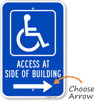 Handicap Access At Side Of Building Sign