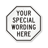Customizable Octagon Black Template Parking Sign