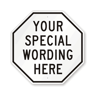 Customizable Octagon Black Template Parking Sign