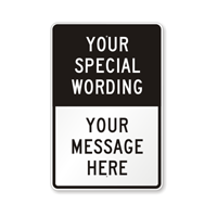 Customizable Split Black Template Parking Sign