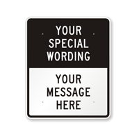 Customizable Split Black Template Parking Sign