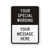 Customizable Split Black Template Parking Sign