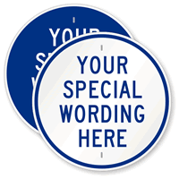 Customizable Circle Blue Template Parking Sign